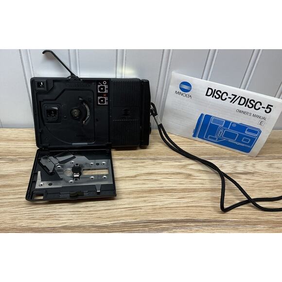 Minolta Disc-7 SELFIE MIRROR Compact Disc Film Camera Untested‎ With Manual - Picture 6 of 8